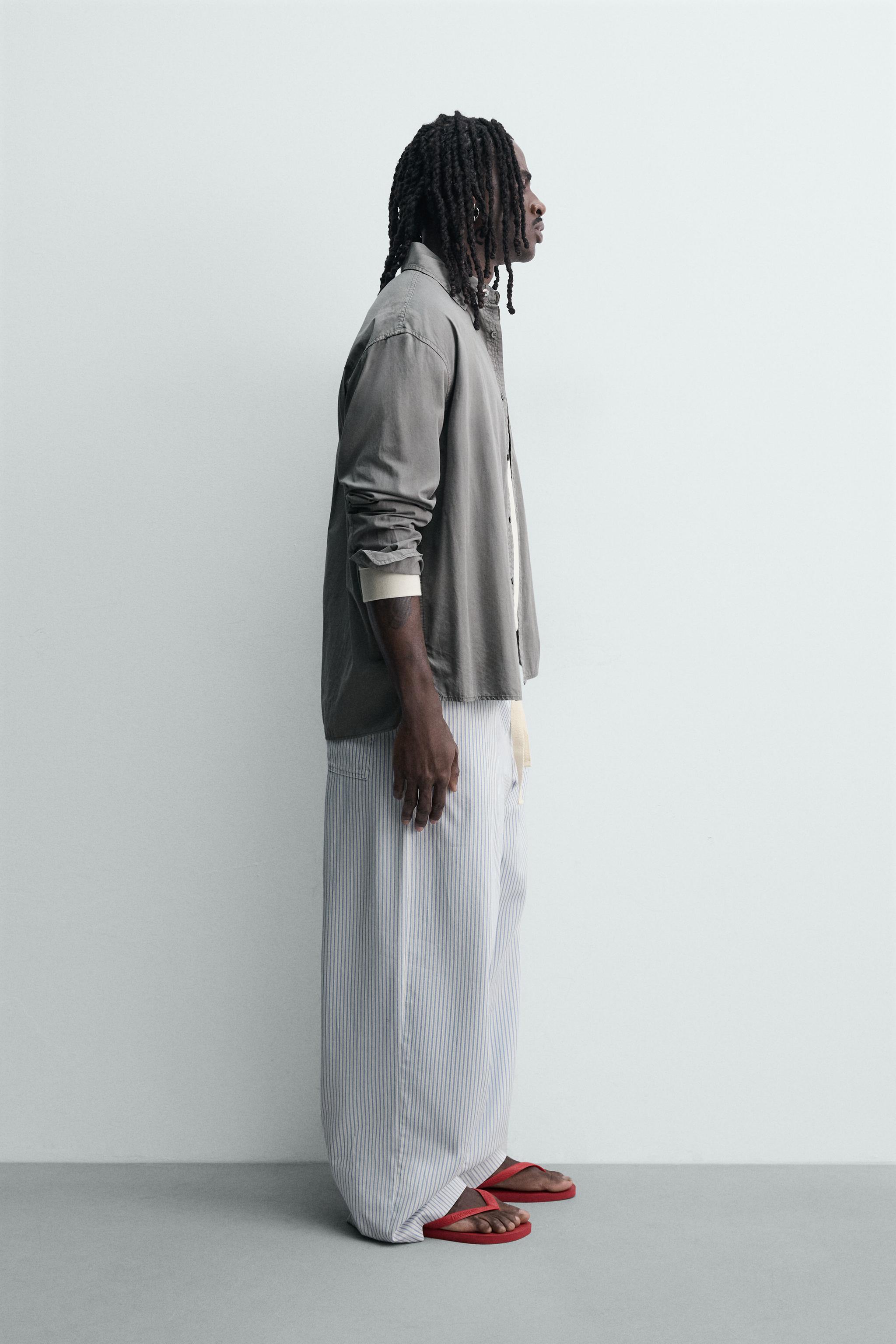 PANTALON BAGGY À RAYURES